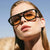 Damen modische quadratische Sonnenbrille aus transparentem Kunststoff Brehn