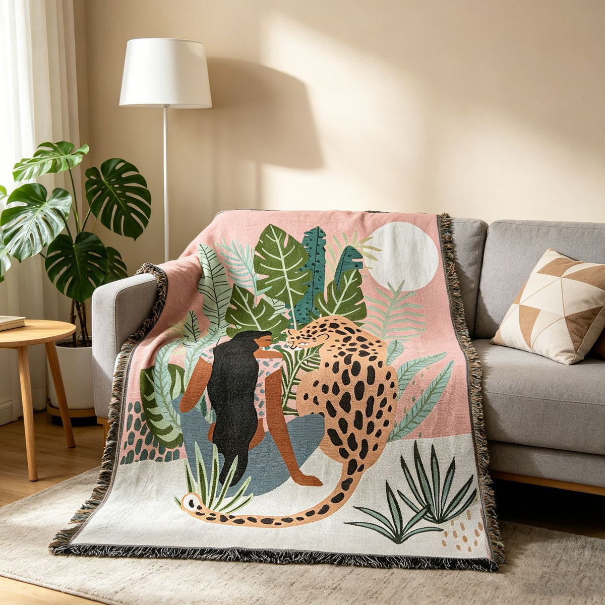 Natur-inspirierte künstlerische Wurfdecke