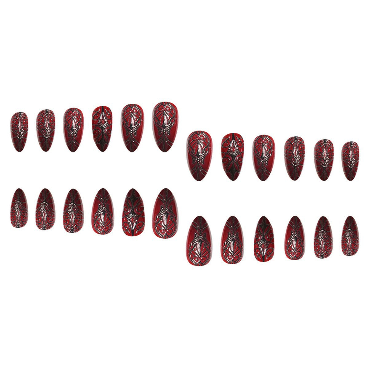Gothic-inspirierten Stiletto Press-On Nagelverlängerungen Brehn