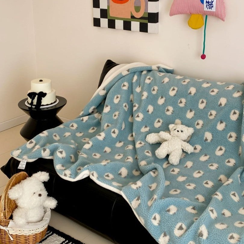 Plüsch-Sherpa-Wohndecke mit abstraktem Muster und extra-weichem Teddyfleece