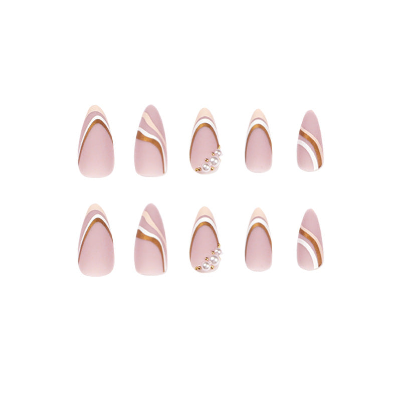 Kunstvolle Stiletto-Nägel mit elegantem Wellen-Design Brehn