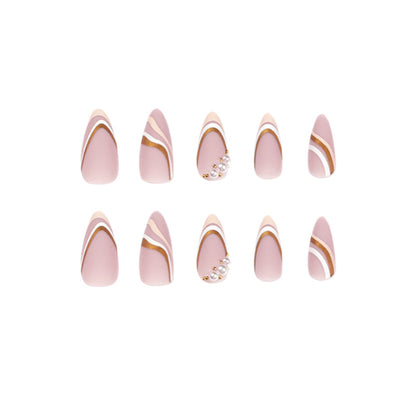 Kunstvolle Stiletto-Nägel mit elegantem Wellen-Design Brehn
