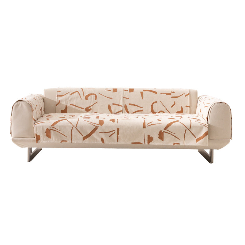 Stretch-Sofaüberwurf mit abstraktem Pinselstrich-Print und elastischem Bund Brehn