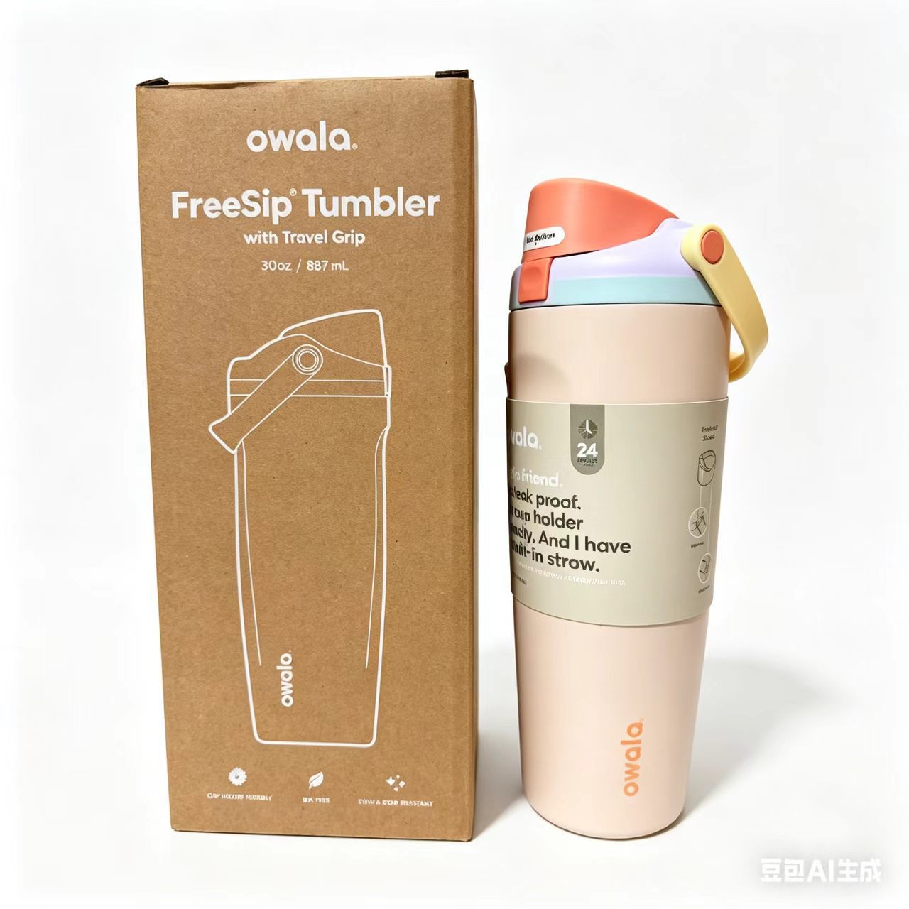 Unisex Trinktumbler mit integriertem Strohhalm und auslaufsicherem Design Brehn