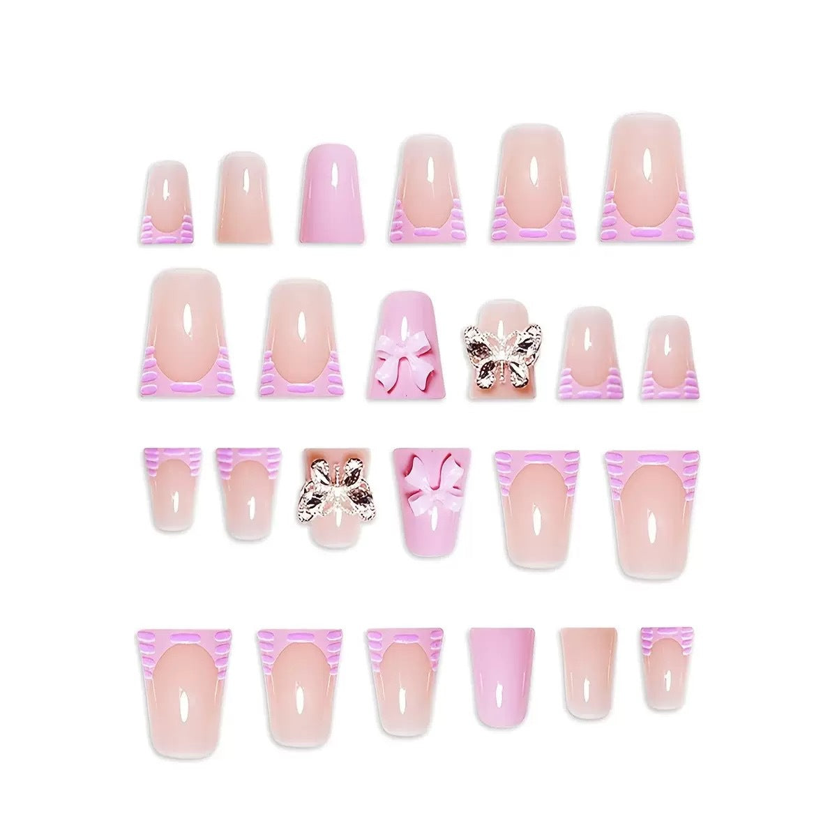 3D Floral Press-On Nagelkunst Set Brehn