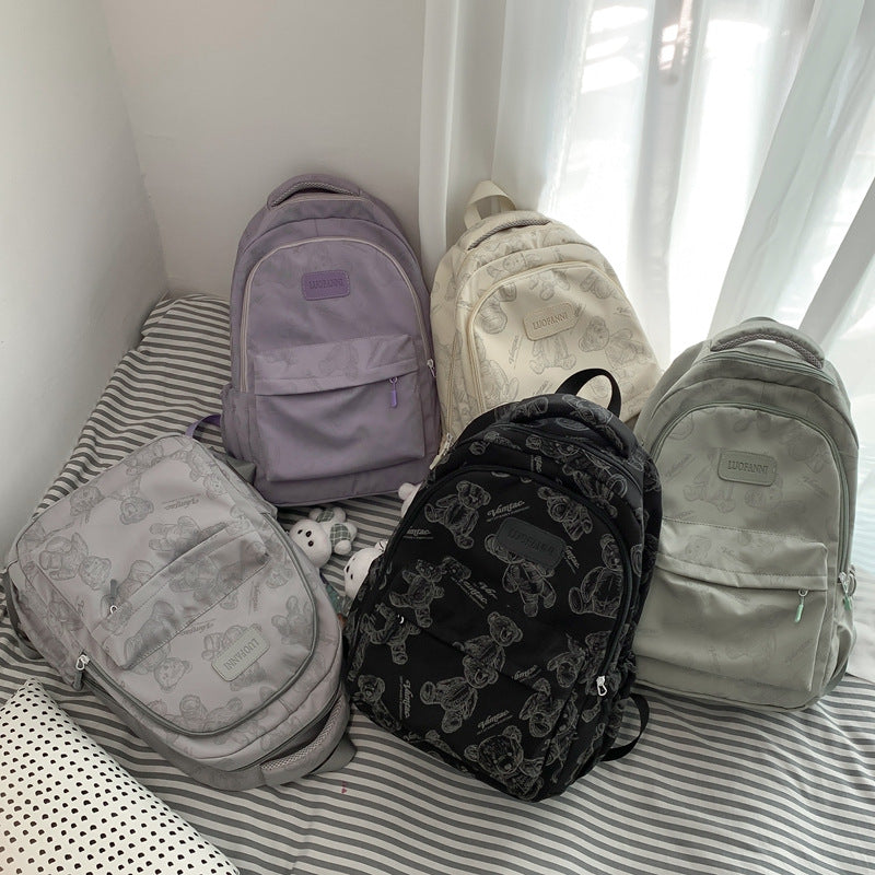 Rucksack Aus Strapazierfähigem Nylon Mit Süßem Bärenmuster Brehn