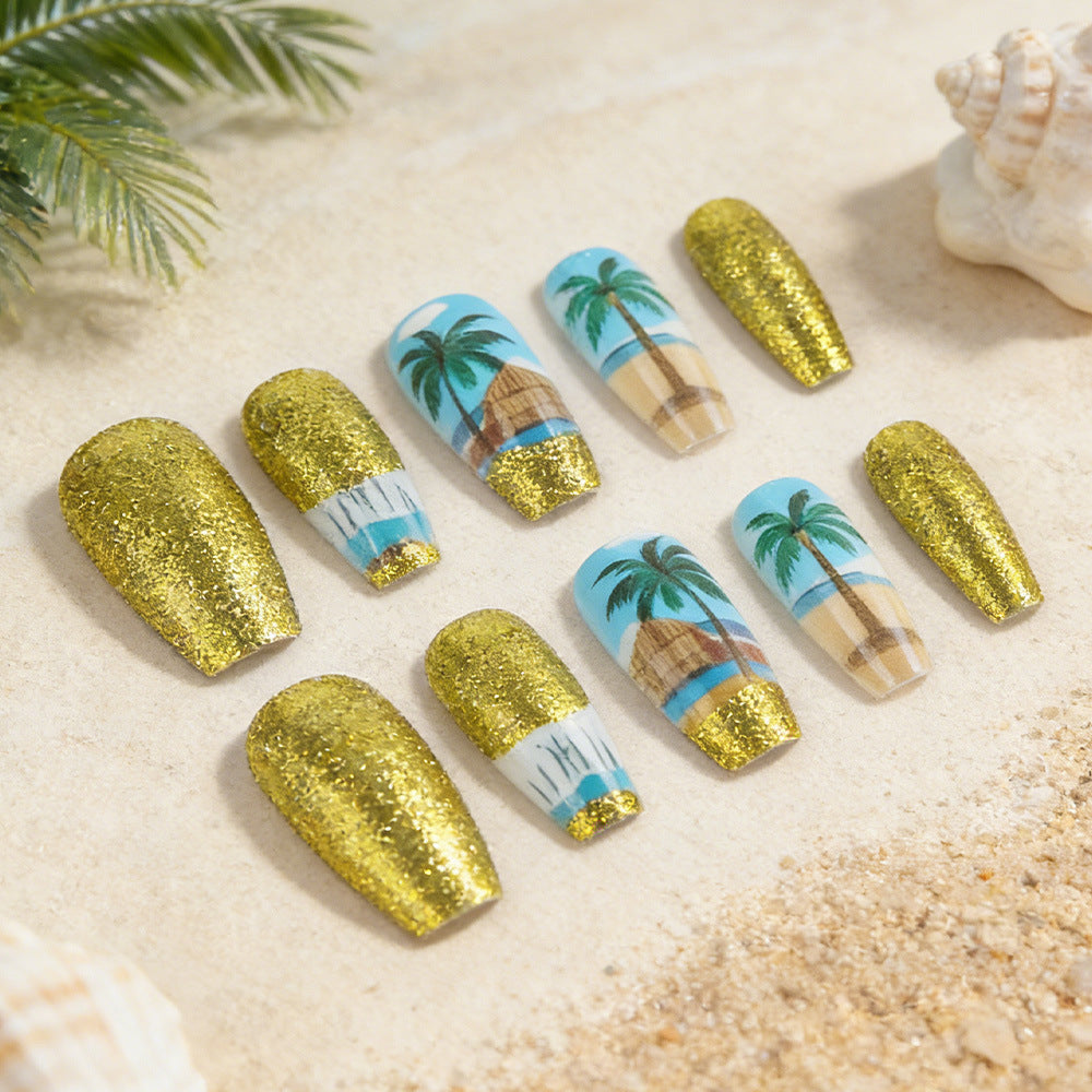 Tropisches Paradies Press-On Nagelkunst Set Brehn