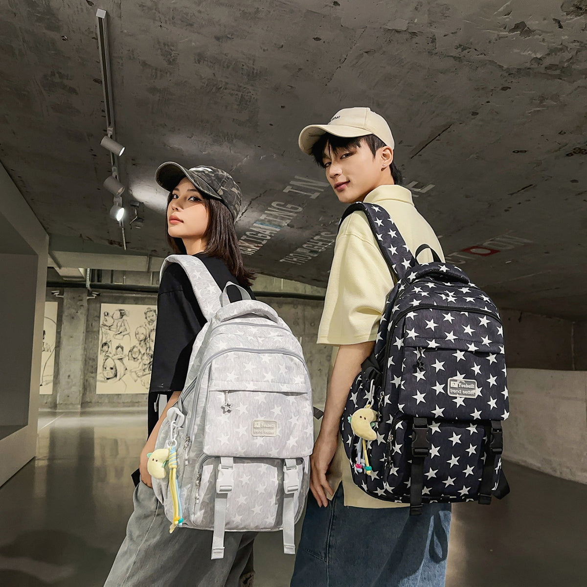 Vielseitiger Sternenmuster-Rucksack Brehn