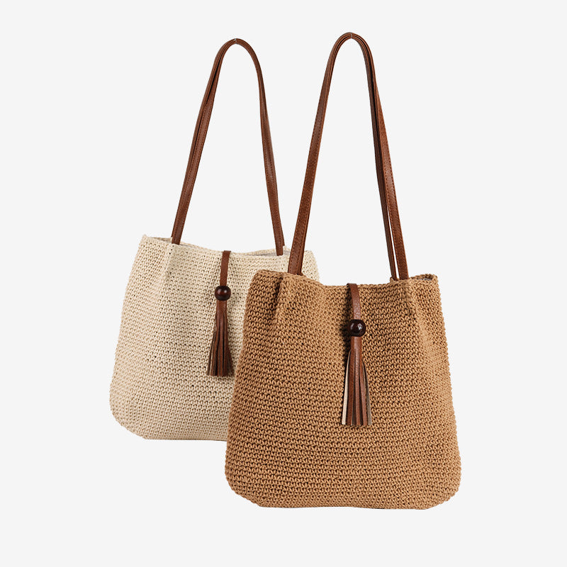 Damen Handgefertigte Shopper Tasche mit dekorativem Quastendetail Brehn