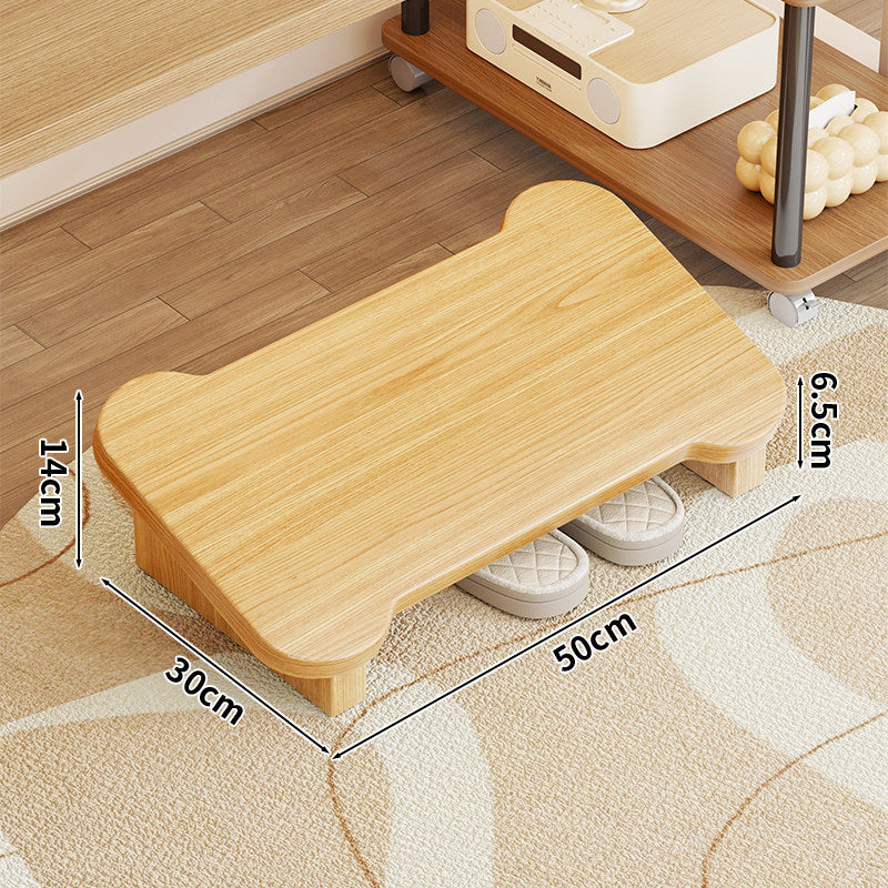 Niedrige Holzschuhbank mit Stauraum unter dem Sitz