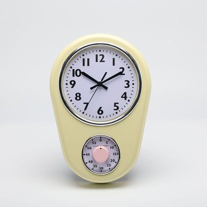 Vintage Wanduhr mit integrierter Stoppuhr Brehn