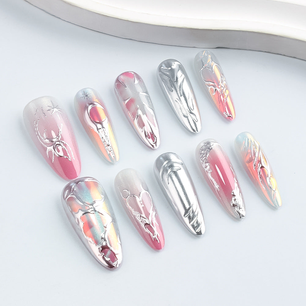 Künstlerisches Metallic Nagelkunst Design Brehn