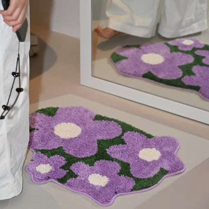 Floral geformter Badezimmerteppich Brehn