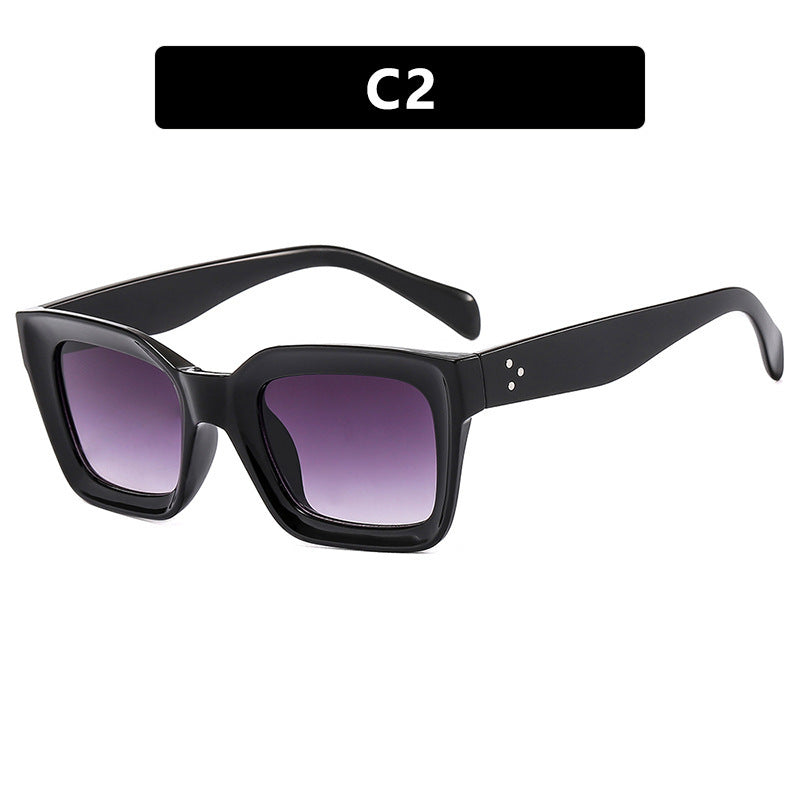 Damen modische quadratische Sonnenbrille mit schmalem Rand Brehn