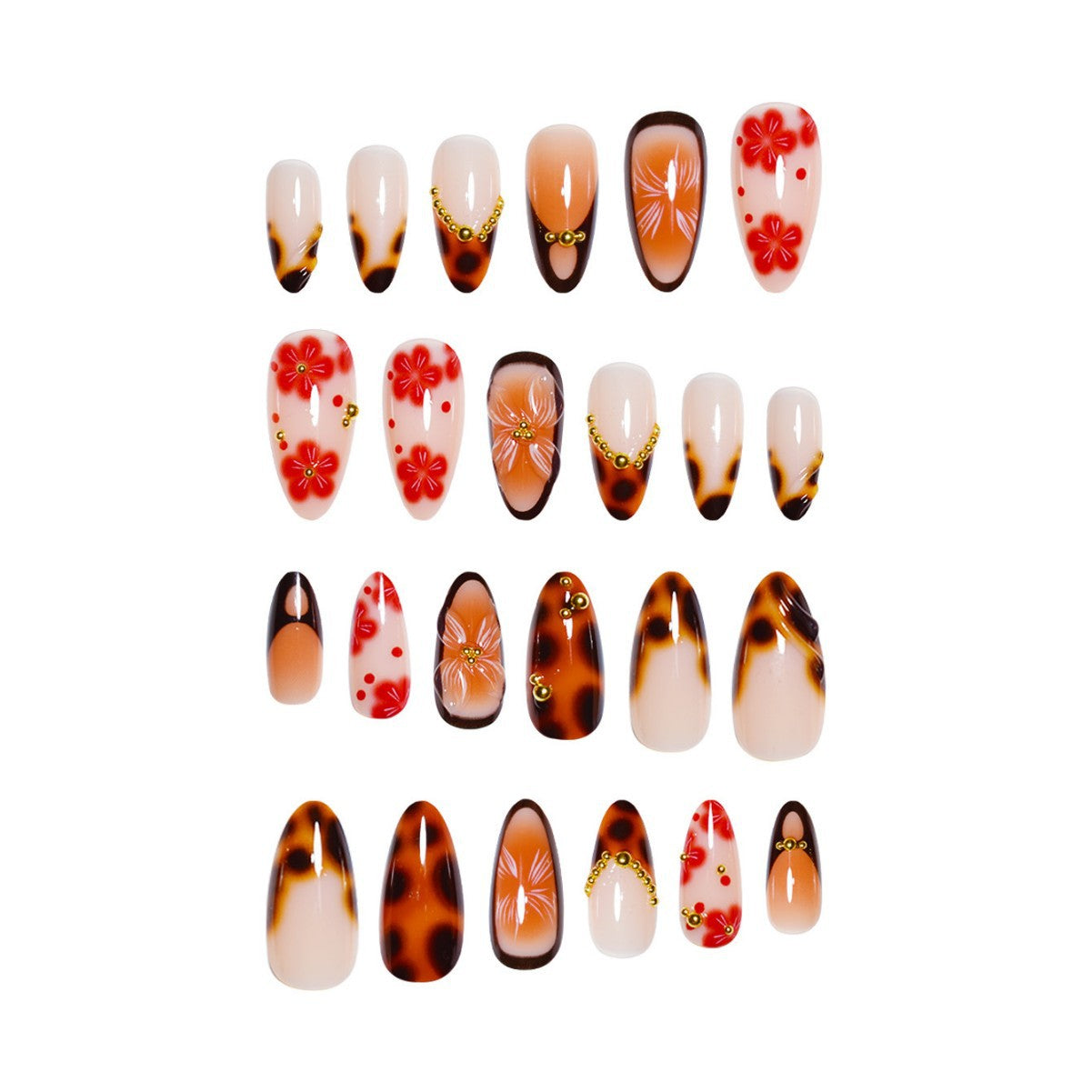 Künstlerische florale Nagelkunstverlängerungen Brehn