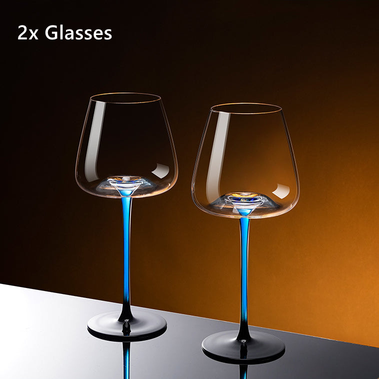 Kristallglas Blau Stiel Burgunder Weinglas Mit Blauem Berg Weinkaraffen Sets | Brehn