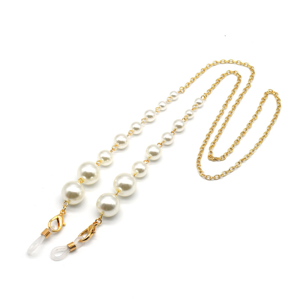 Elegante Perlen- und Silber-Brillenband Brehn