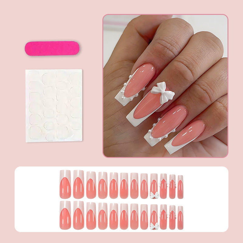 Kunstnagelset mit eleganten 3D-Schleifen und hochwertigen Dekoren Brehn