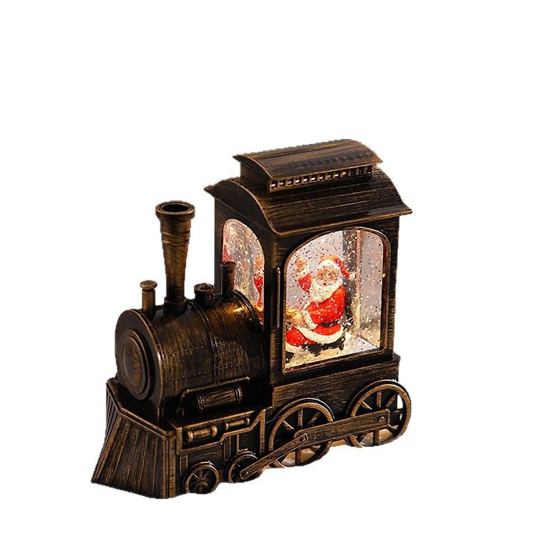 Nostalgische Weihnachtszug-Laterne mit beweglichem Weihnachtsmann Brehn