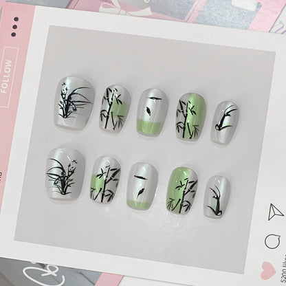 Künstliche Nagelspitzen mit Bambus-Design Brehn