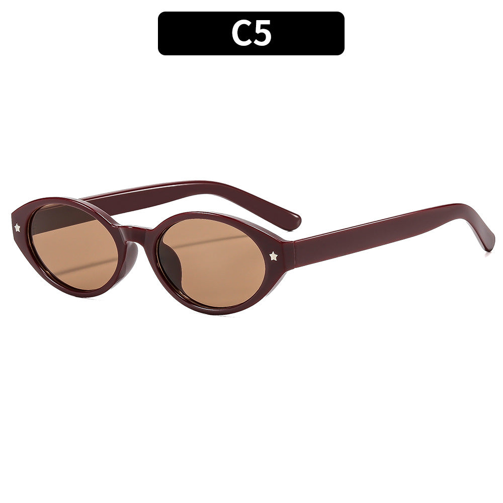 Vintage-inspirierte ovale Rahmen-Sonnenbrille