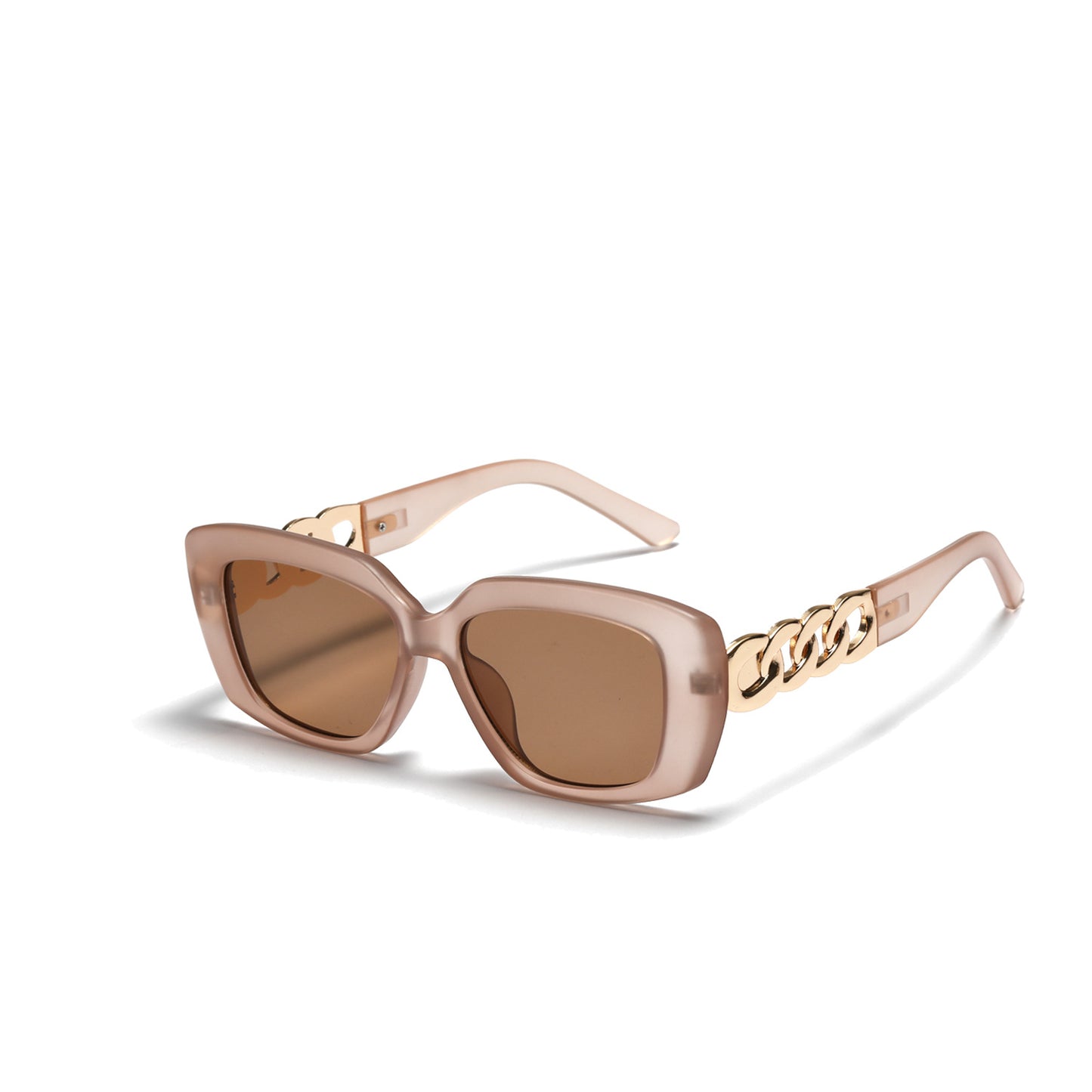 Damen elegante quadratische Sonnenbrille mit goldverziertem Rahmen Brehn