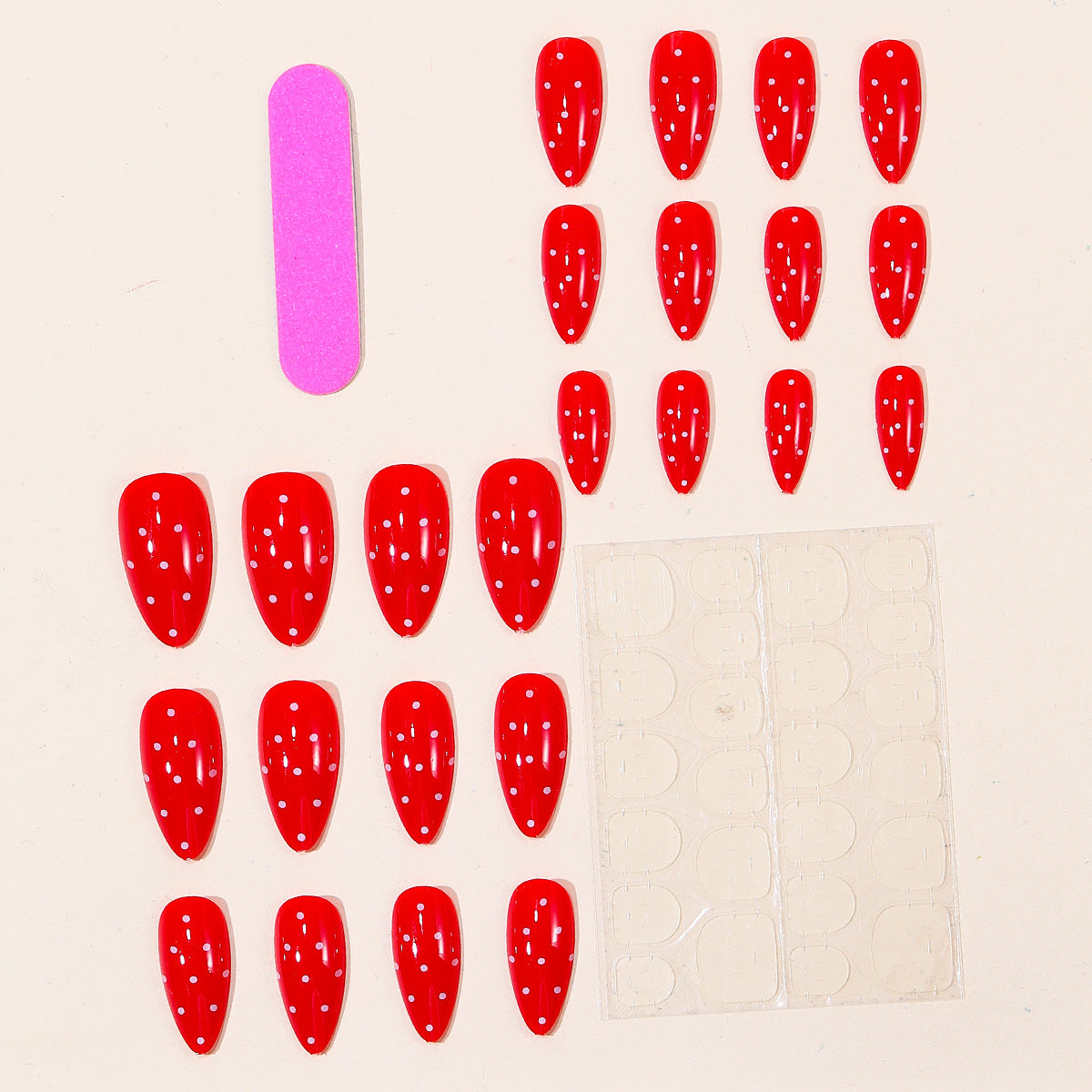 Glänzende Polka-Dot-Stiletto-Nagelkunstverlängerungen Brehn