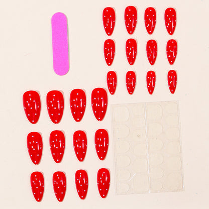 Glänzende Polka-Dot-Stiletto-Nagelkunstverlängerungen Brehn