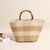 Geflochtene Basttasche mit Bambusgriff und Dekorativem Futter Brehn