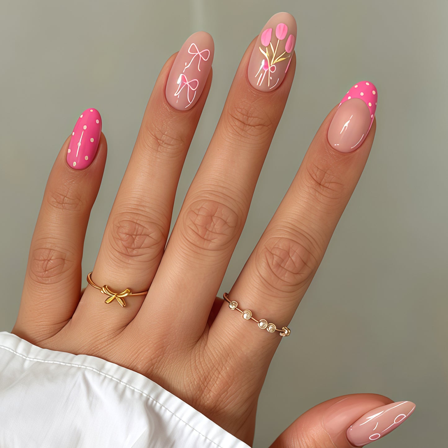Künstlerisches Florales Nagelkunst Design Brehn