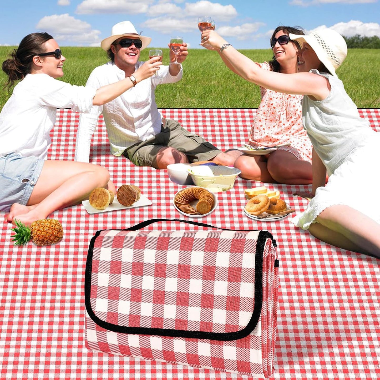 Damen Faltbare Picknickdecke mit Tragetasche Brehn