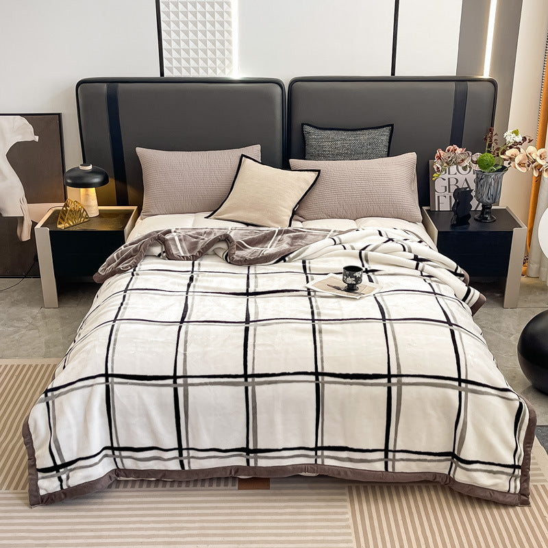 Blumengemusterte Fleece-Wurfdecke Brehn
