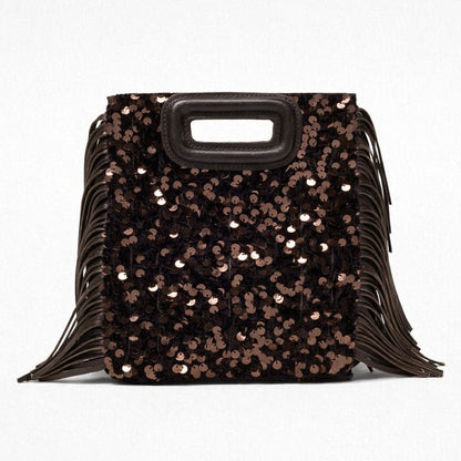 Fransierter Pailletten Clutch