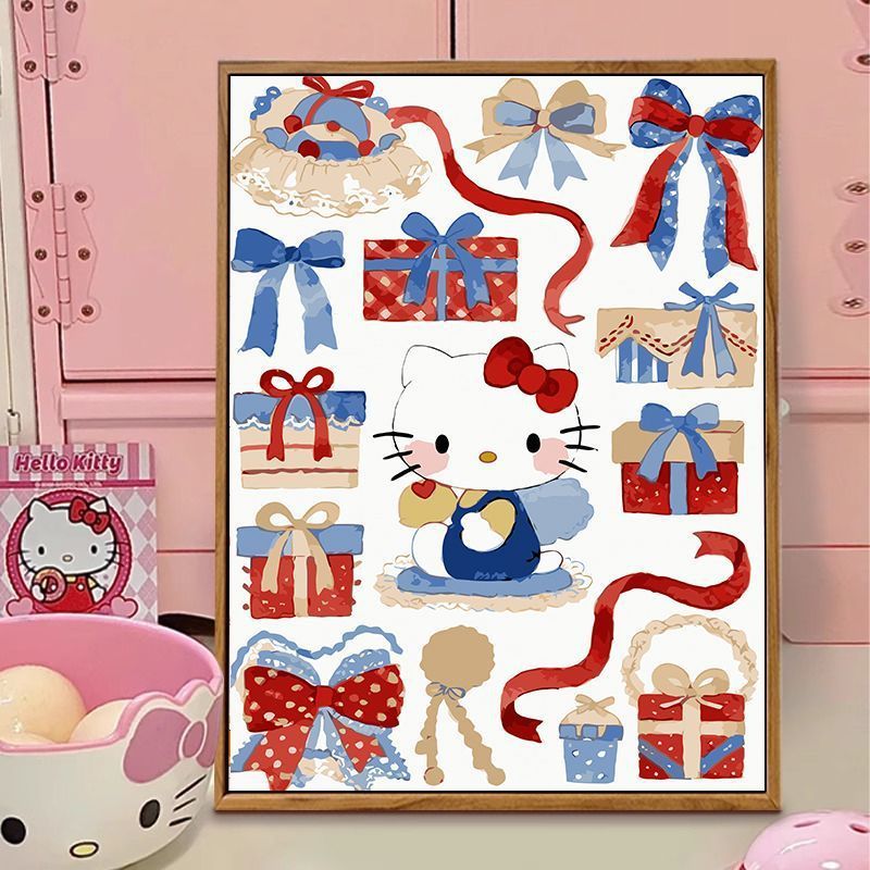 Hello Kitty-Themen Illustration Leinwand Kunst Brehn