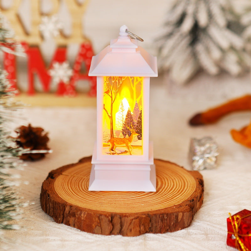 Nostalgische LED Weihnachtslaterne mit beweglichem Santa-Motiv Brehn