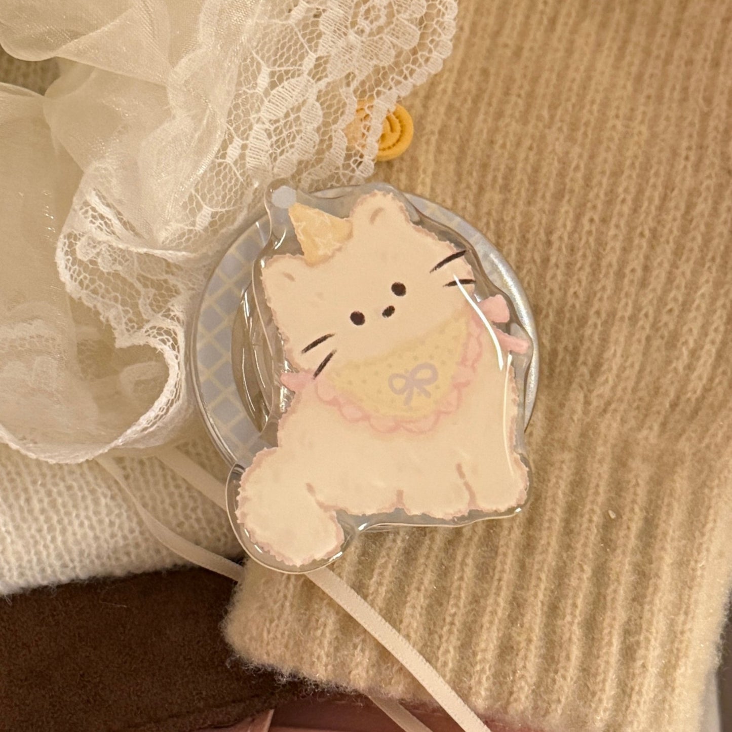 Kawaii Katzen-Motiv Handyhalter Brehn