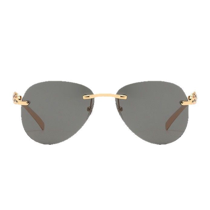 Damen elegante Piloten-Sonnenbrille mit luxuriösem Goldrahmen und schützenden Gläsern Brehn