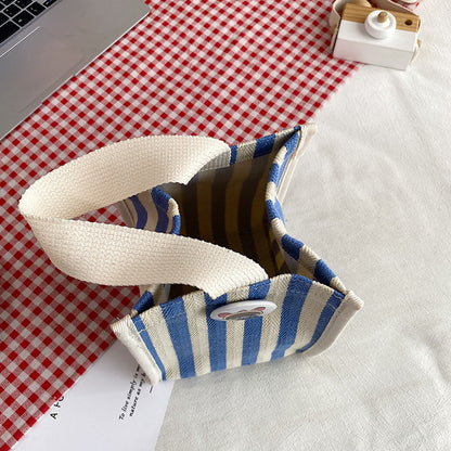 Gestreifter Canvas-Shopper