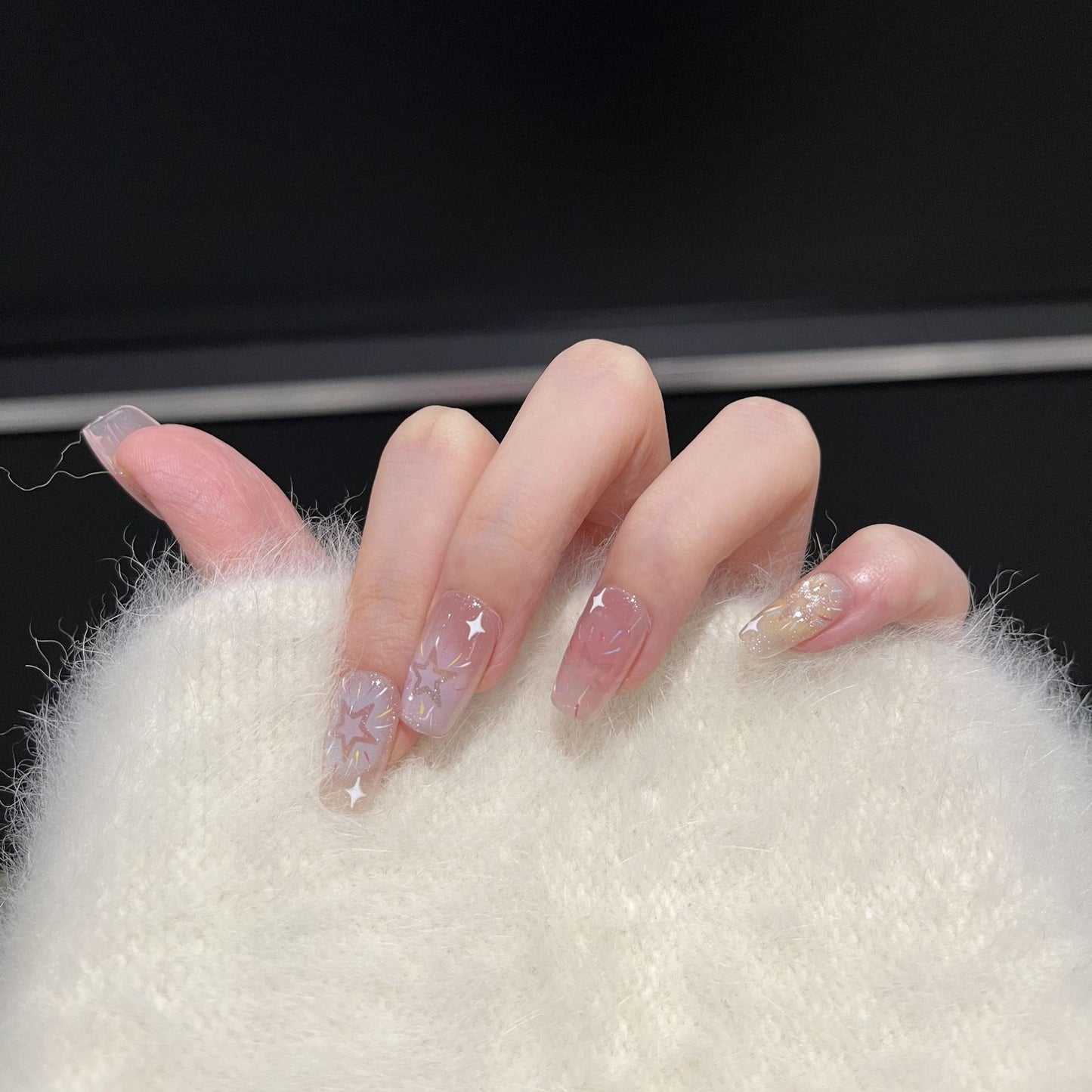 Sternenhimmel-inspiriertes Press-On-Nagelkunst-Set Brehn