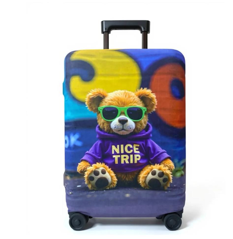 Unisex nan elastischer Kofferbezug mit 3D Hundemotiv für Trolley, dehnbar und kratzfest Brehn