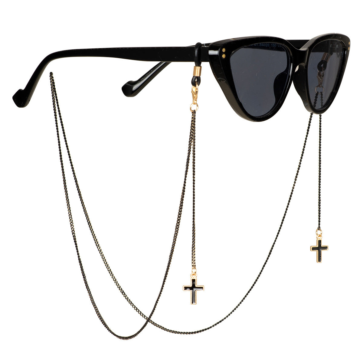 Stylische Perlen Kreuz Anhänger Brille Kette Brehn