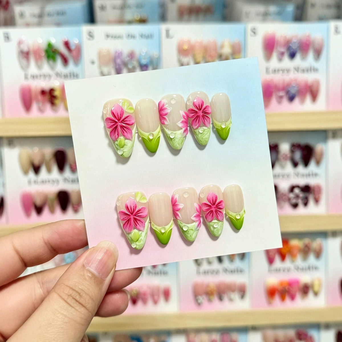 3D Floral Design Press-On Nagelkunst Set