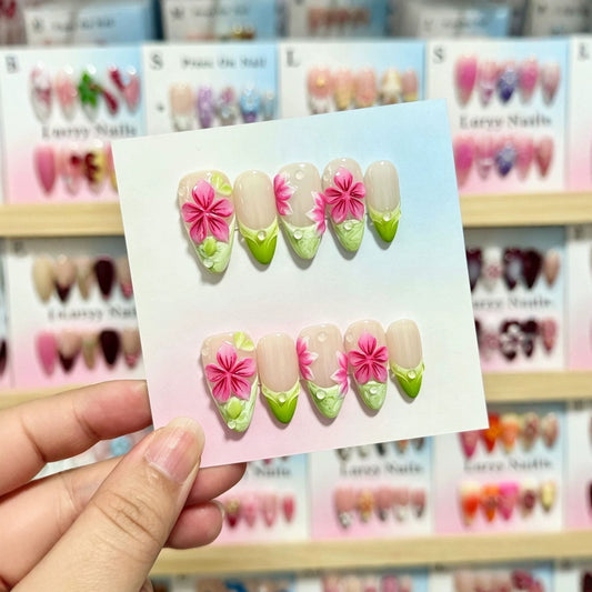 3D Floral Design Press-On Nagelkunst Set