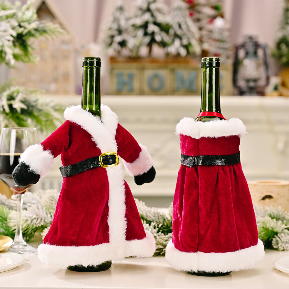 Weinflasche Weihnachtsmann Kostüm Cover