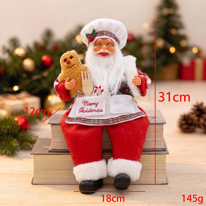 Nostalgische Weihnachtsmann Figur mit Lebkuchen-Keks Brehn