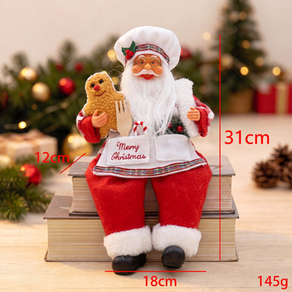 Nostalgische Weihnachtsmann Figur mit Lebkuchen-Keks Brehn