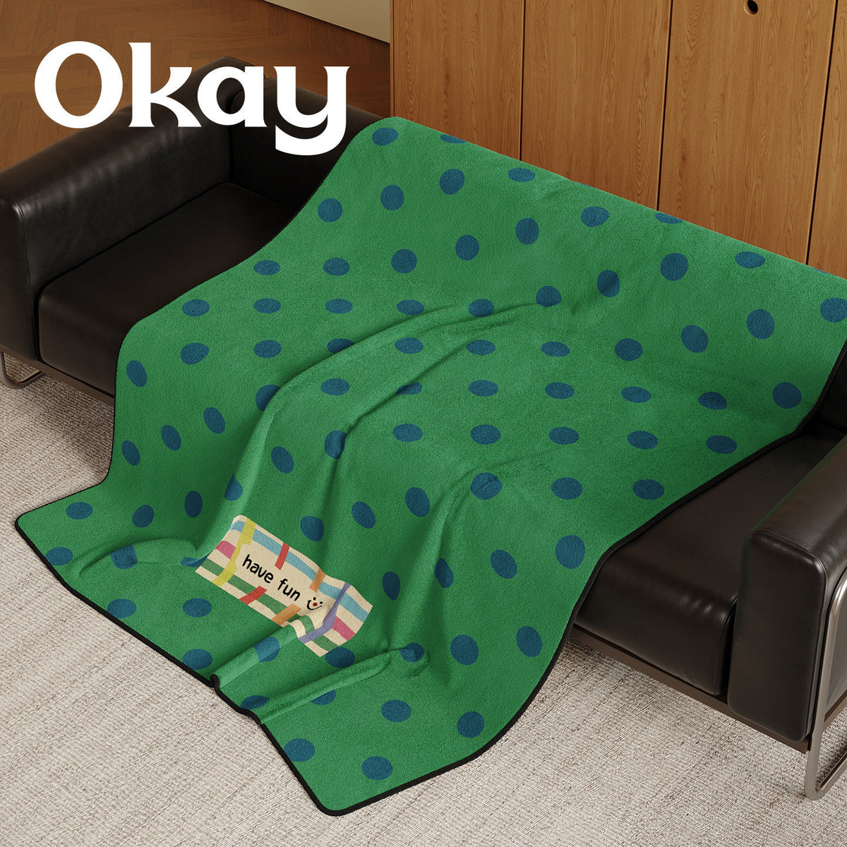 Weiches Fleece Polka Dot Wurfdecke