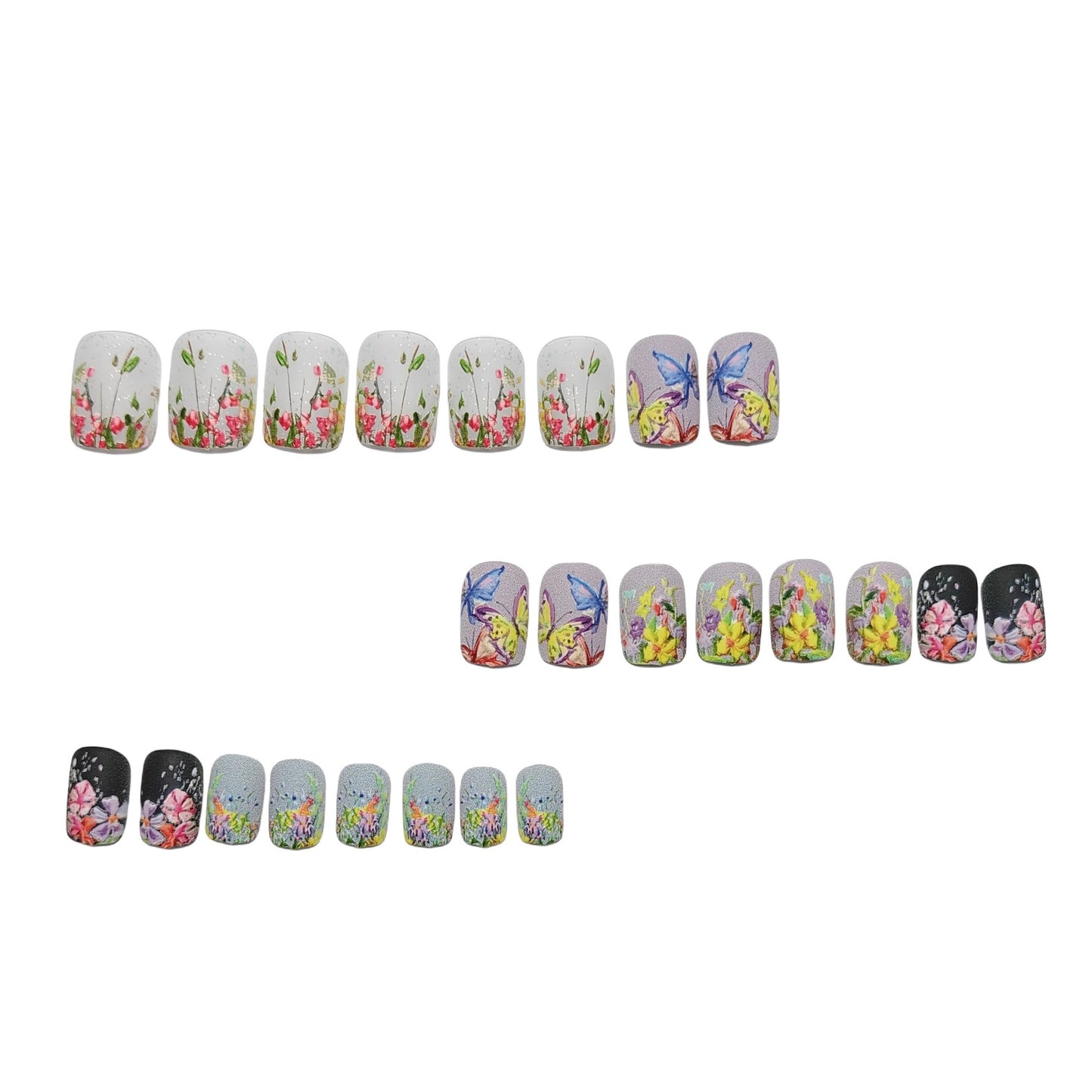 Kunstnagelset mit Floralen 3D-Motiven Brehn