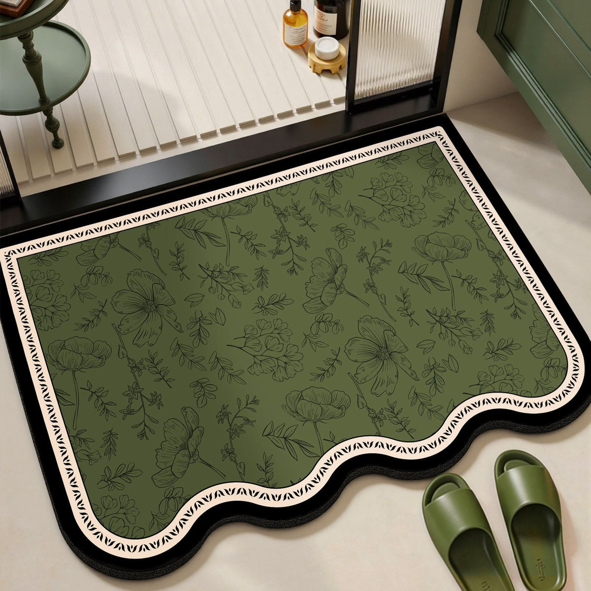 Elegante Vintage Blumenmuster Bereichsmatte