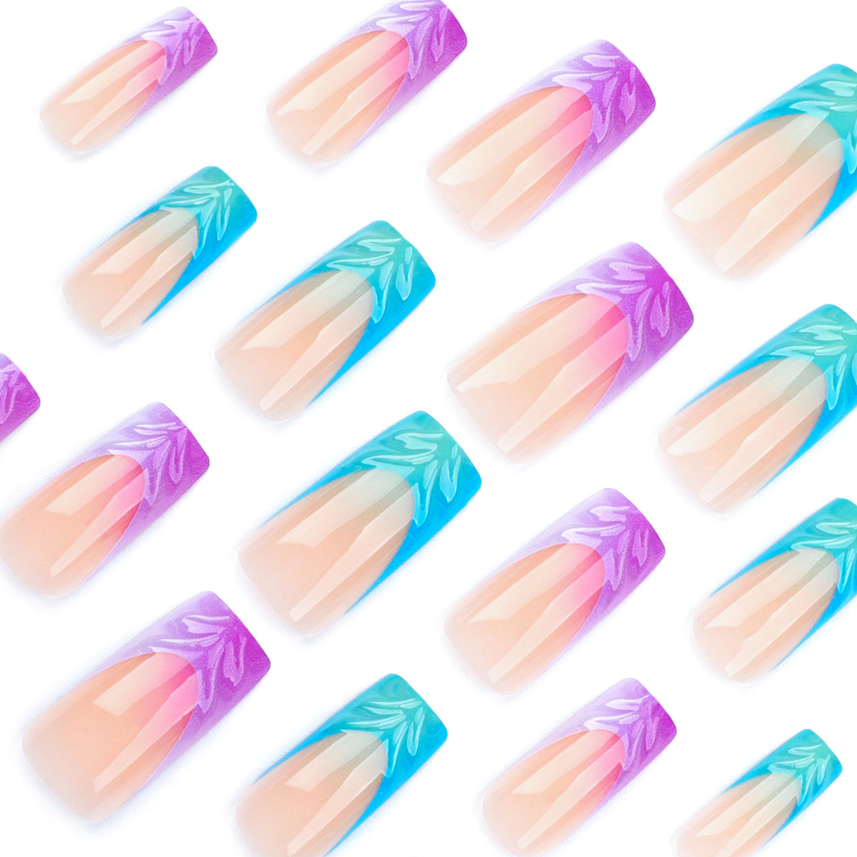 Künstliche Nagelverlängerungen mit einzigartigem Amazon River Design Brehn